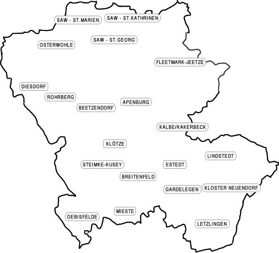 Pfarrbereiche - Karte